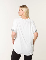 Sequin Trim Oversized Top