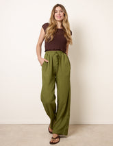 Drawstring Wide Leg Trousers