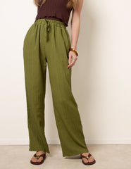 Drawstring Wide Leg Trousers