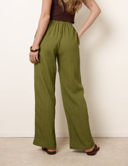 Drawstring Wide Leg Trousers