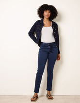 Slim Leg Stretch Denim Scarf Trousers