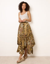 Animal Asymmetric Midi Skirt