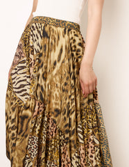 Animal Asymmetric Midi Skirt