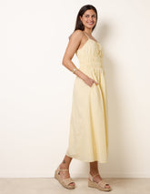 Ruched Binding Strappy Midi Dress