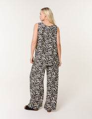 Leaf Print Vest and Trouser Set