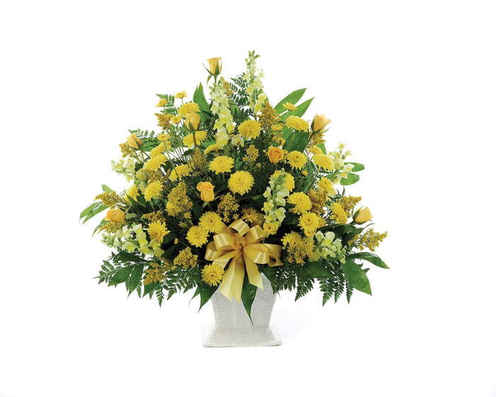 Classic Yellow Mache Basket bloomexusa