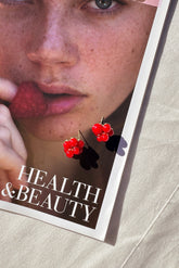 Garnet Whimsy Earrings - Red