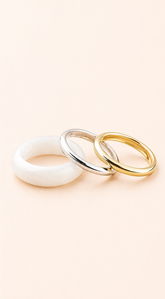 Gabby Multi Resin 3 piece Bangle Bracelet - Gold