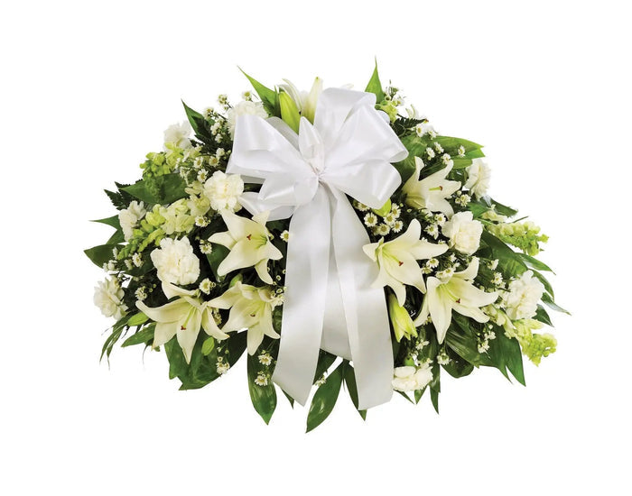 Half Casket Spray - All White bloomexusa