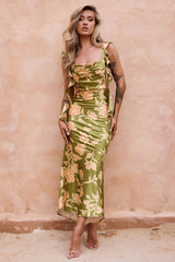 Marigold Dream Maxi Dress - Olive