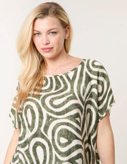 Round Neck Top With Abstract Print