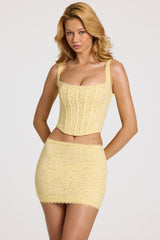 Lace Soft-Scoop Boned Corset Top in Butter Yellow