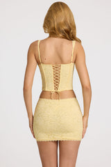 Lace Soft-Scoop Boned Corset Top in Butter Yellow