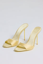 Heeled Mule Sandal in Butter Yellow