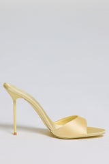 Heeled Mule Sandal in Butter Yellow