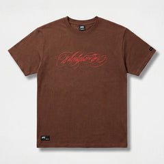 Polera WhatUp Men Boxy Logo Brown Red