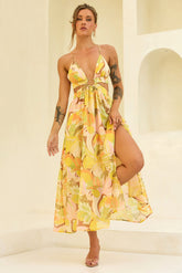 Rays Maxi Dress - Yellow Print