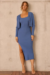 Rosemary Knit Midi Dress Set - Midnight Blue