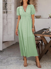 Coriene Short Puff Sleeve Maxi Dress - sage