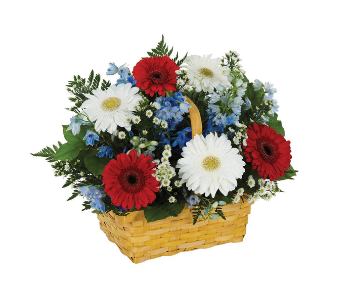 SALUTE TO THE RED, WHITE & BLUE BASKET bloomexusa