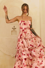 Showered With Love Chiffon Maxi Dress - Blush