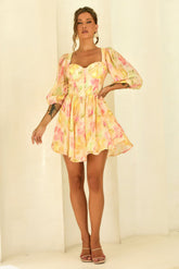 Soulful Days Woven Mini Dress - Yellow Multi