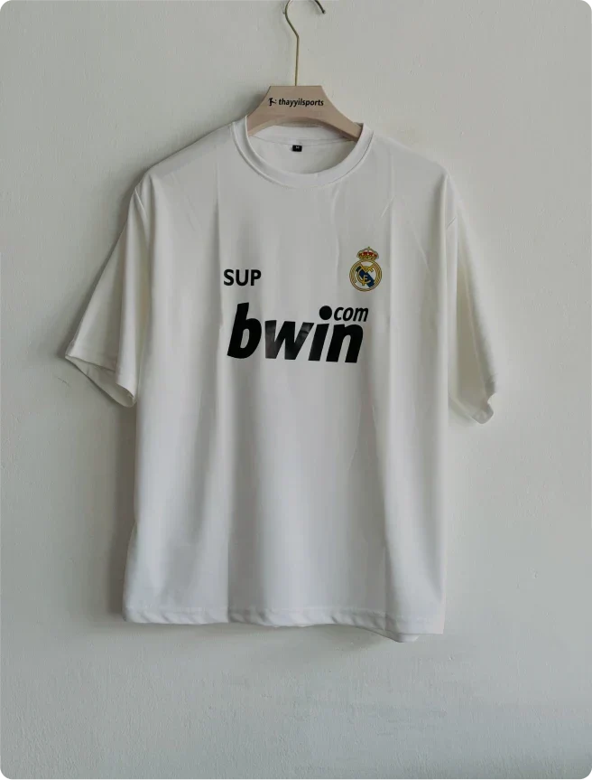 TSHIRT REAL MADRID RONALDO WHITE FIVESLEEVE