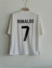 TSHIRT REAL MADRID RONALDO WHITE FIVESLEEVE