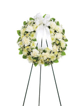White Open Round Standing Spray bloomexusa