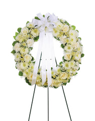 White Open Round Standing Spray bloomexusa