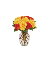 YELLOW & ORANGE ROSE BOUQUET bloomexusa