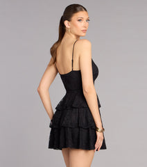 Boldly Sweet Lace Ruffle Mini Dress