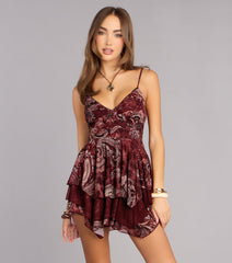 Weekend Flare Paisley Skater Mini Dress