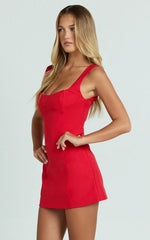Aretha Mini Dress - Panel Dress in Red