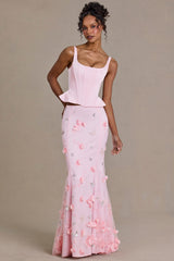 Embellished Tulle Skirt in Baby Pink
