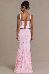 Embellished Tulle Skirt in Baby Pink