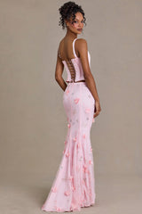 Embellished Tulle Skirt in Baby Pink