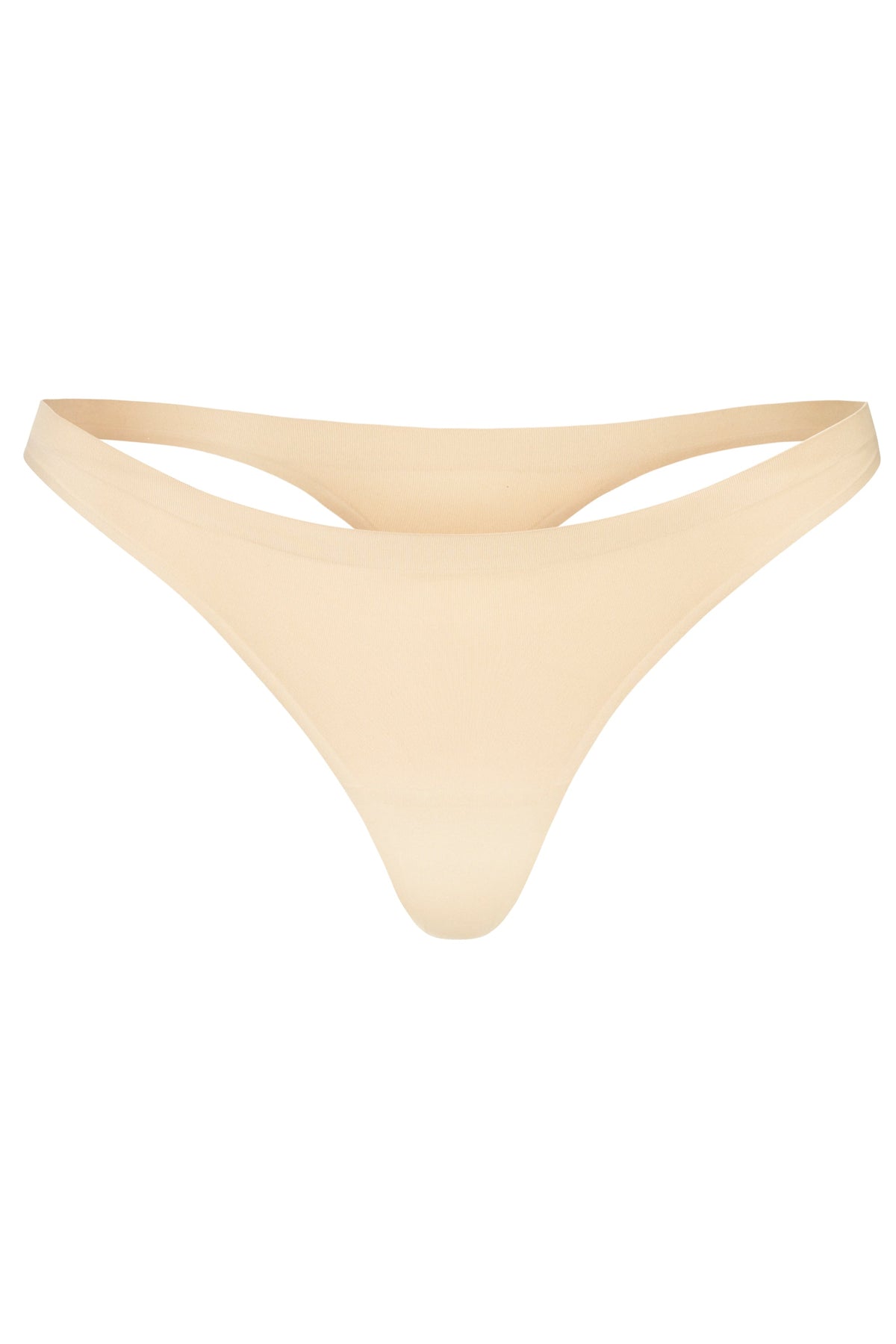 Seamless Knit Thong in Warm Peach