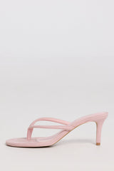 Heeled Thong Sandals in Pink