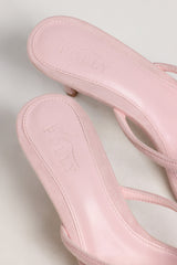 Heeled Thong Sandals in Pink