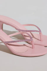 Heeled Sandal  in Blush Pink
