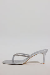 Heeled Sandal  in Silver