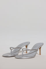 Heeled Sandal  in Silver