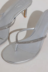 Heeled Sandal  in Silver