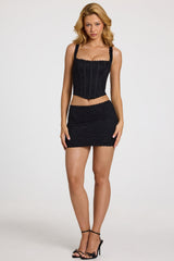 Lace Mini Skirt in Black