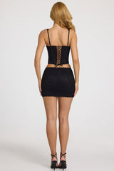Lace Mini Skirt in Black