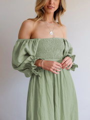CALL IT LOVE TWO WAY TIERED MIDI DRESS - SAGE