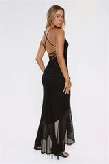 Whispered Dreams Mesh Maxi Dress Black