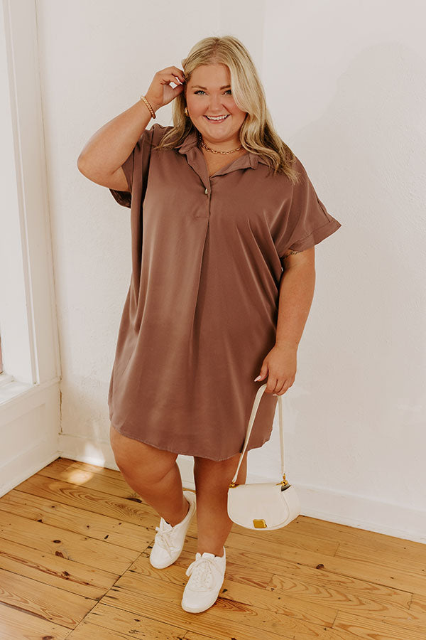Effortless Radiance Shift Dress in Hazelnut Curves