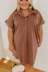Effortless Radiance Shift Dress in Hazelnut Curves
